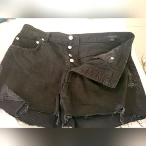 All Saints black denim shorts NWOT
